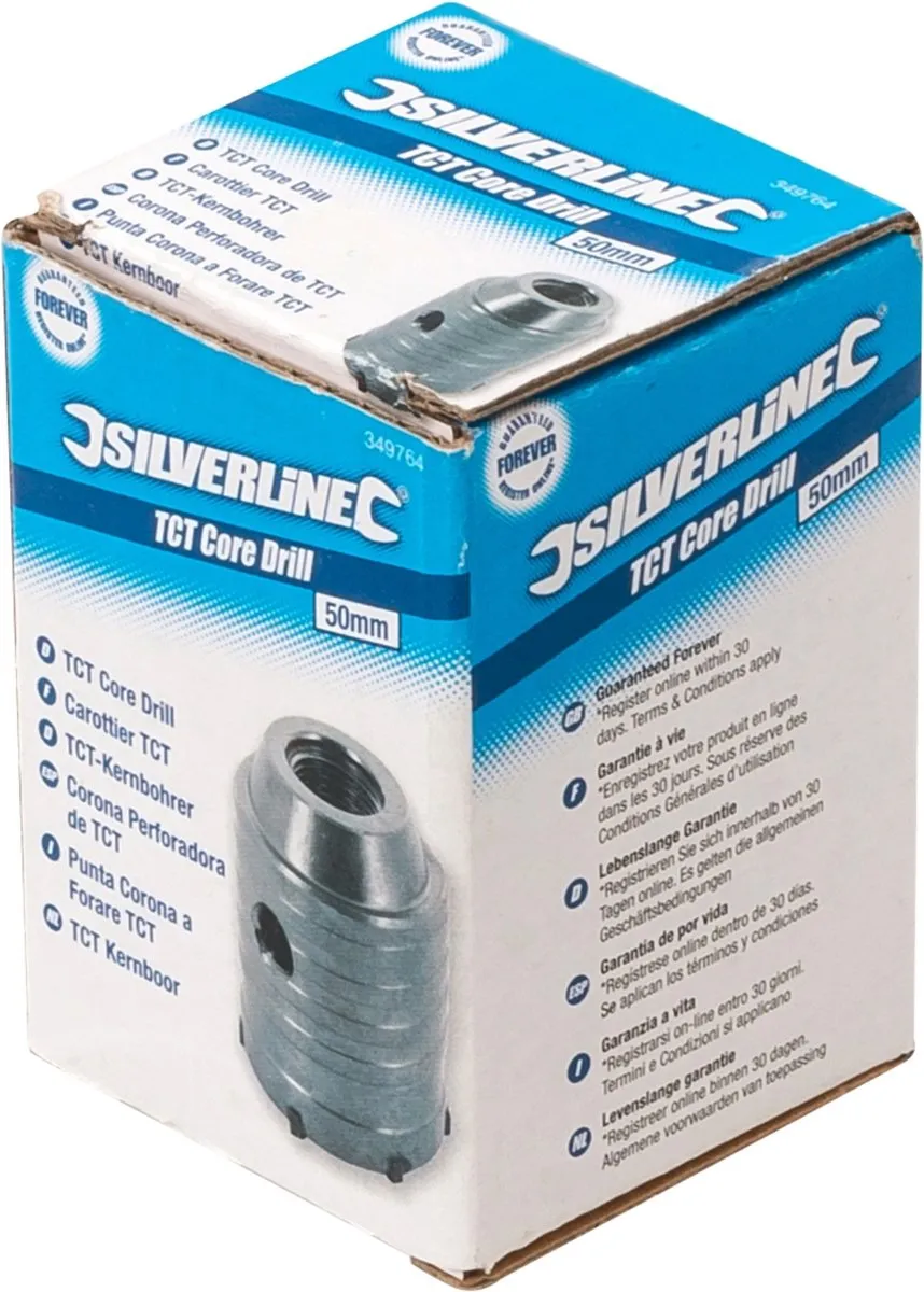 Silverline TCT Kernboor 50mm - Voor steen/beton