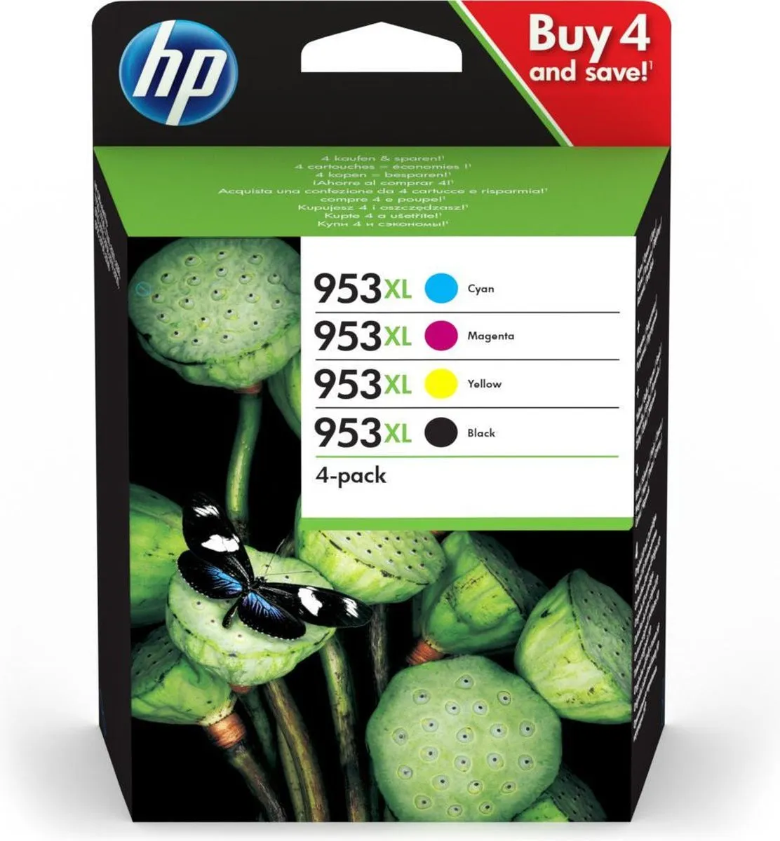 HP 953XL Hoge Capaciteit - 4-pack Zwart/Cyaan/Magenta/Geel
