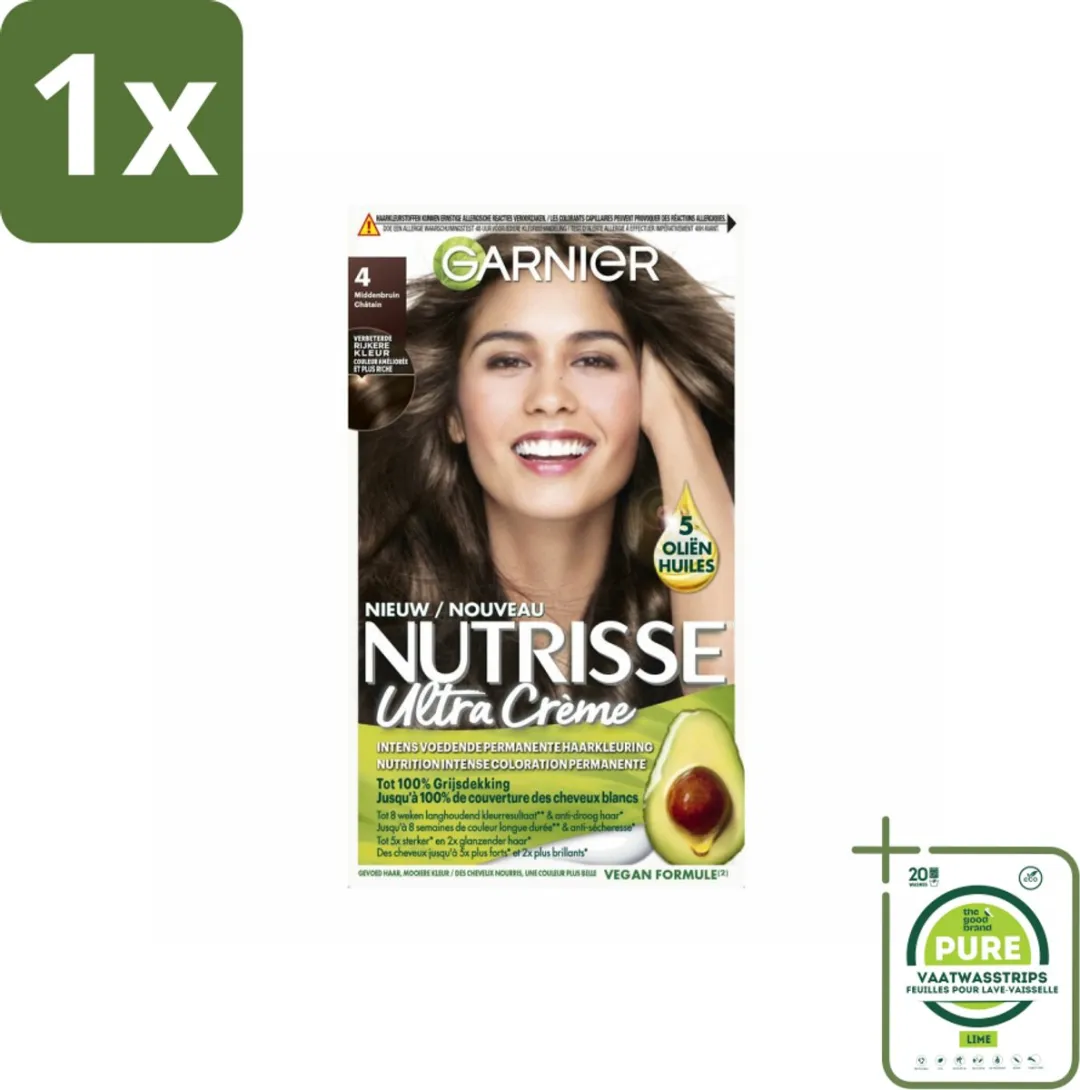 Garnier Nutrisse Ultra Crème Haarkleuring Middenbruin 824ml