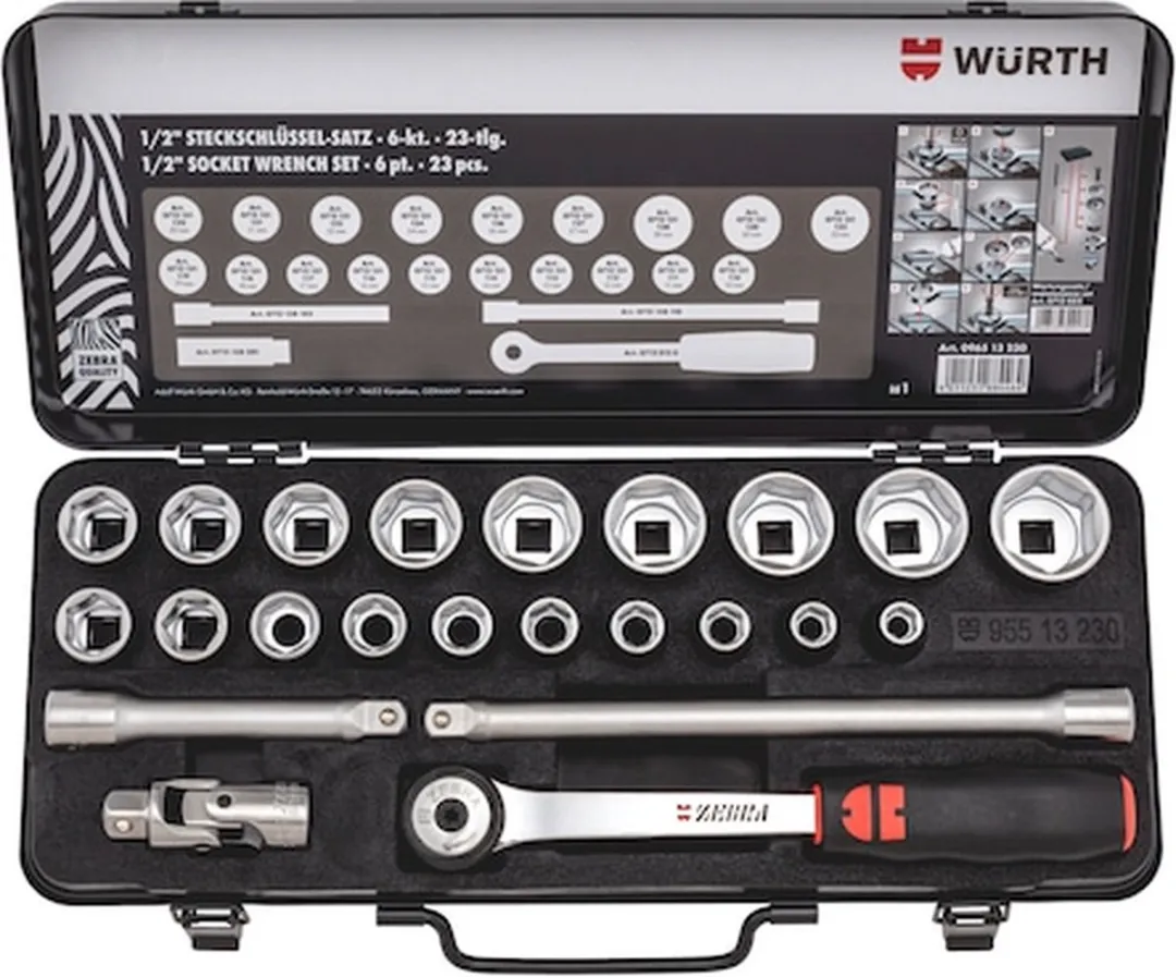 Würth 1/2" Dopsleutels Assortiment 23-delig