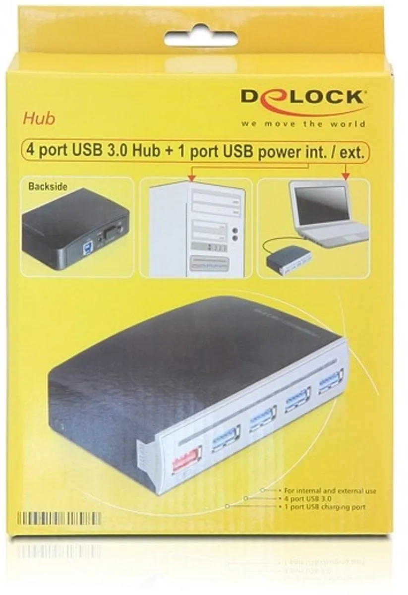 Delock 4-Poorts USB 3.0 Hub 61898 - Zwart - afbeelding 2 van 2