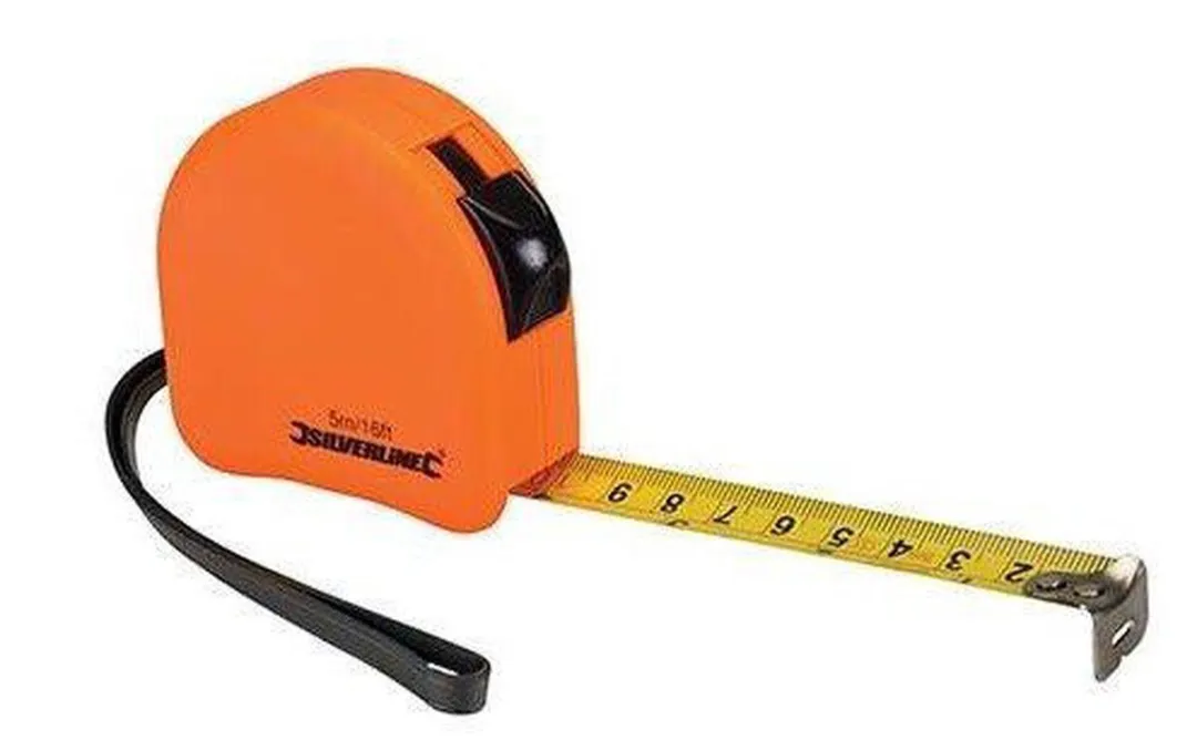 Silverline Ergonomische Rolmaat 8m x 25mm - met riemclip en polsband - afbeelding 6 van 6