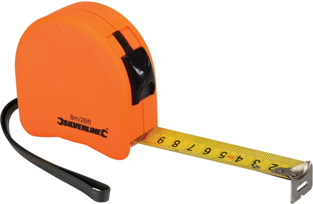 Silverline Ergonomische Rolmaat 8m x 25mm