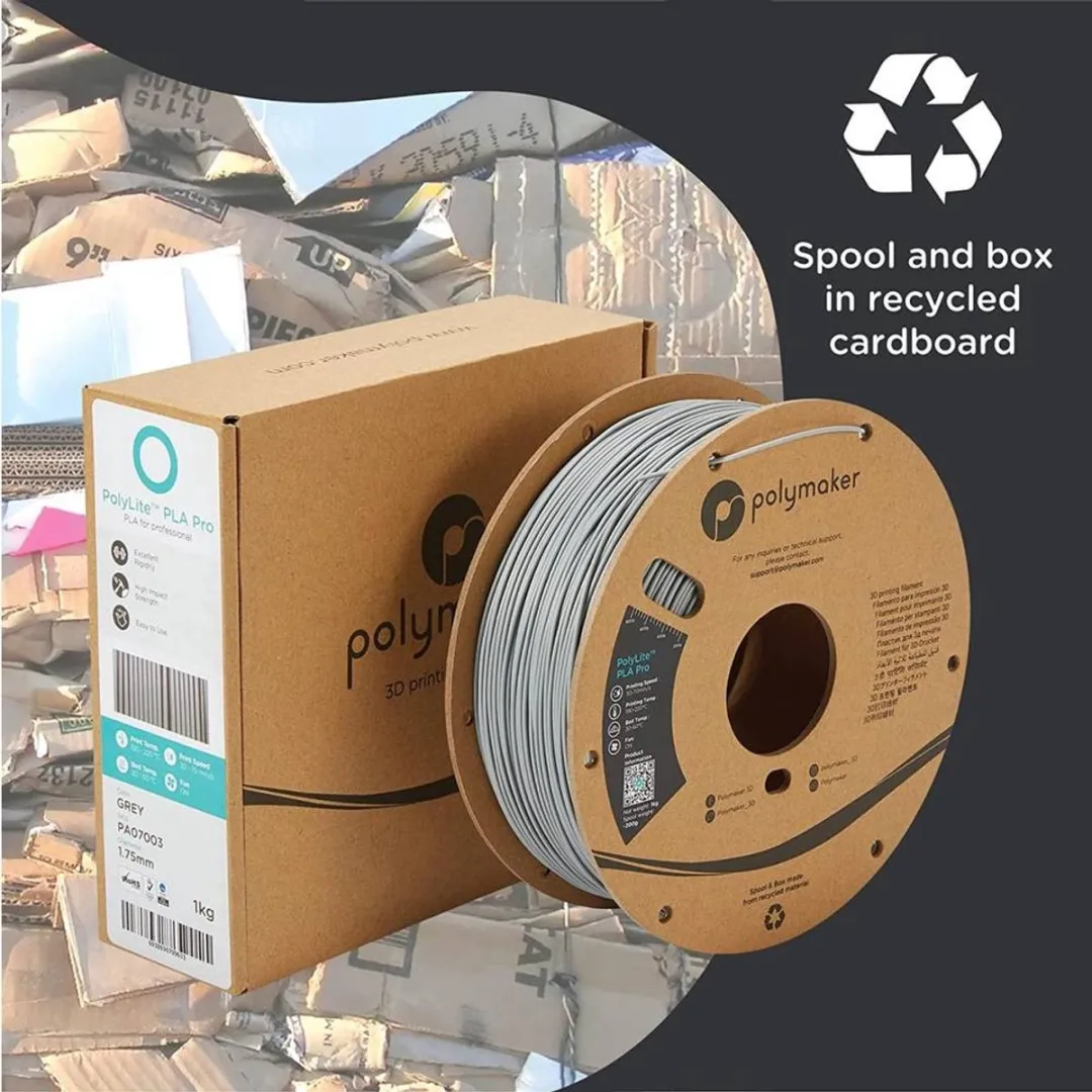 Polymaker PolyLite PLA Pro Filament 1.75mm 1000g - Grijs