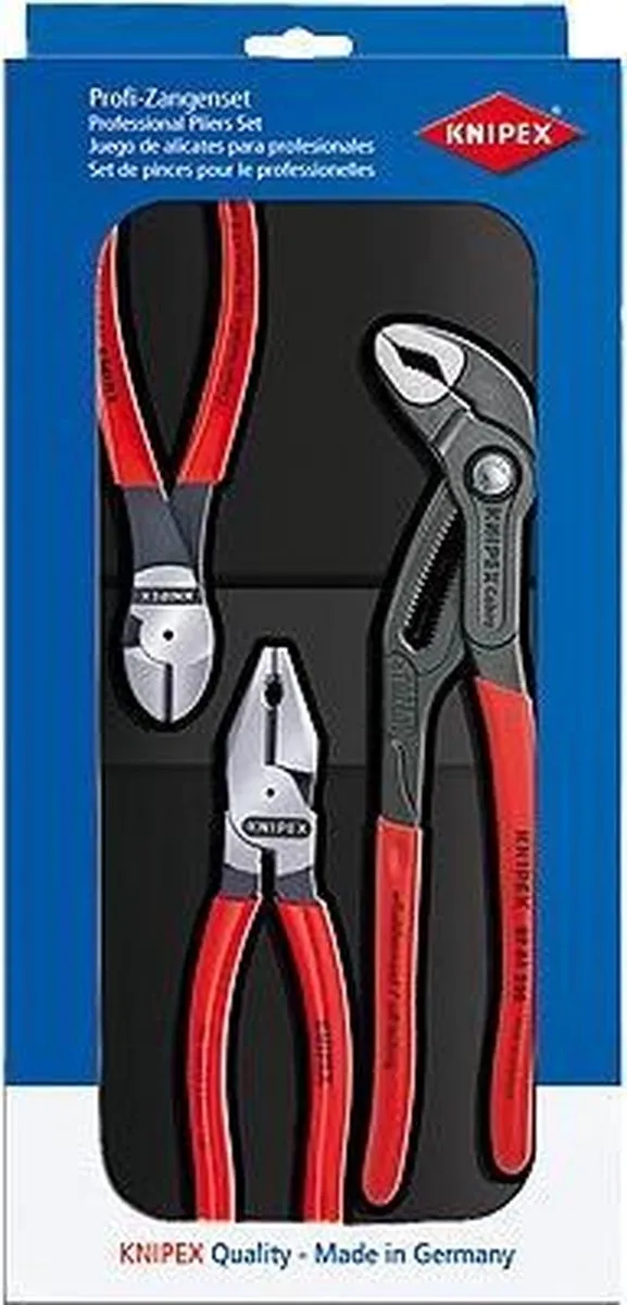 Knipex Kracht Tangenset 3-delig 00 20 10 - Zwart/Grijs/Rood