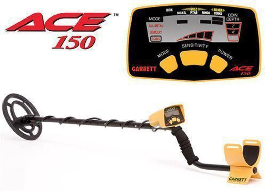 Garrett Treasure ACE 150 Metaaldetector - 23cm Spoel - Geel/Zwart