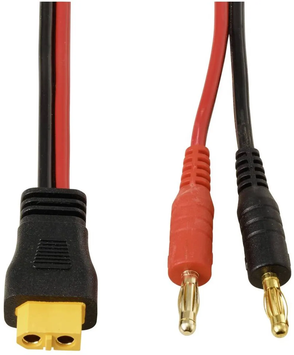 Tru Components Banaanstekker 4mm op XT60-kabel TC-13619304 - 2m - Rood/Zwart