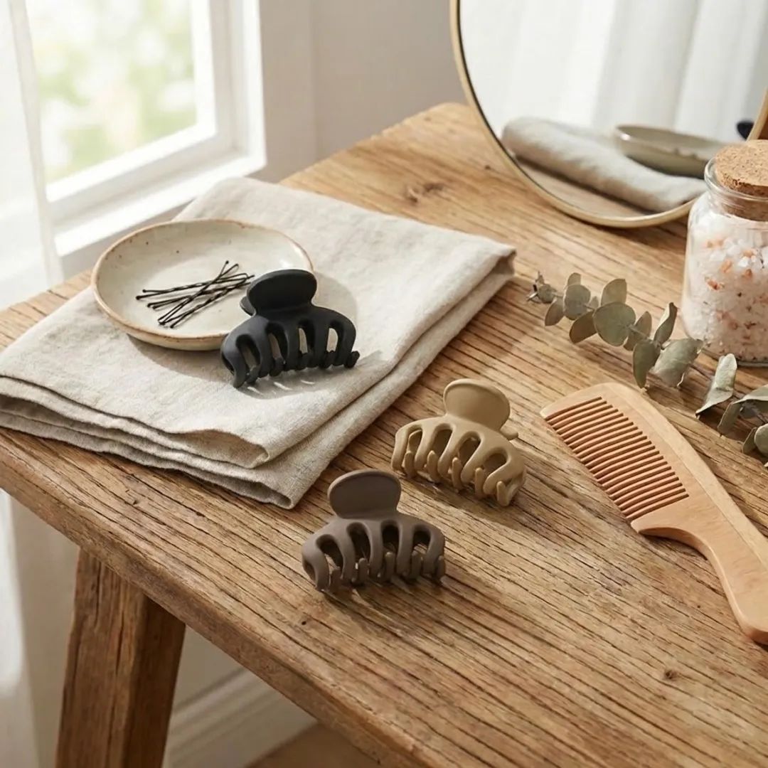 NUVEX Haarclips Set 3 Stuks - Matte Beige/Taupe/Zwart