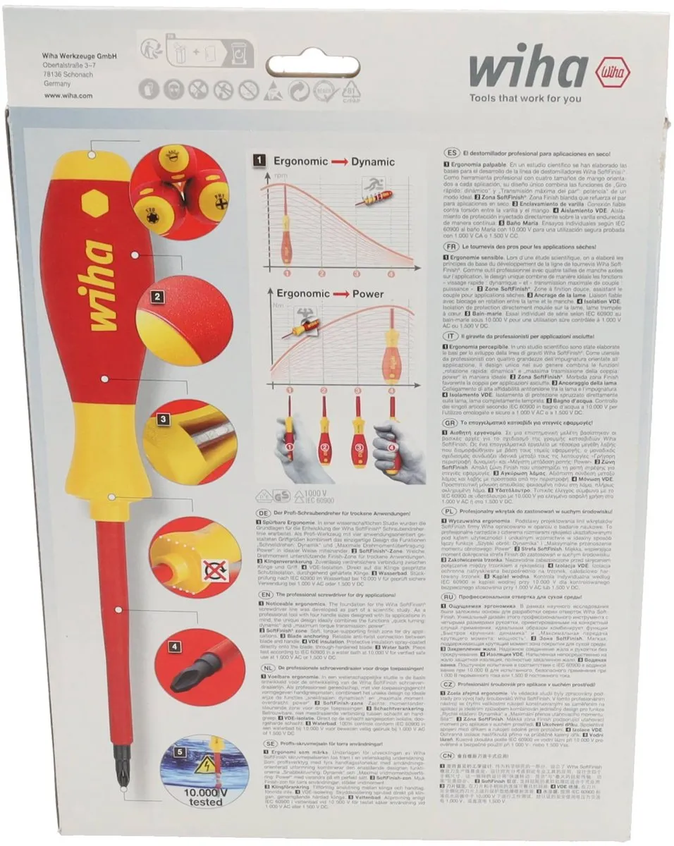 Wiha SoftFinish Electric Sleufkop & Pozidriv-Schroevendraaierset 6-delig - 320NZK6SO