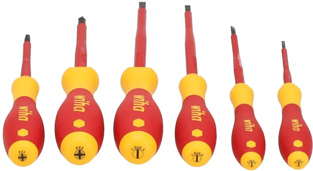 Wiha SoftFinish Electric Sleufkop & Pozidriv-Schroevendraaierset 6-delig - 320NZK6SO