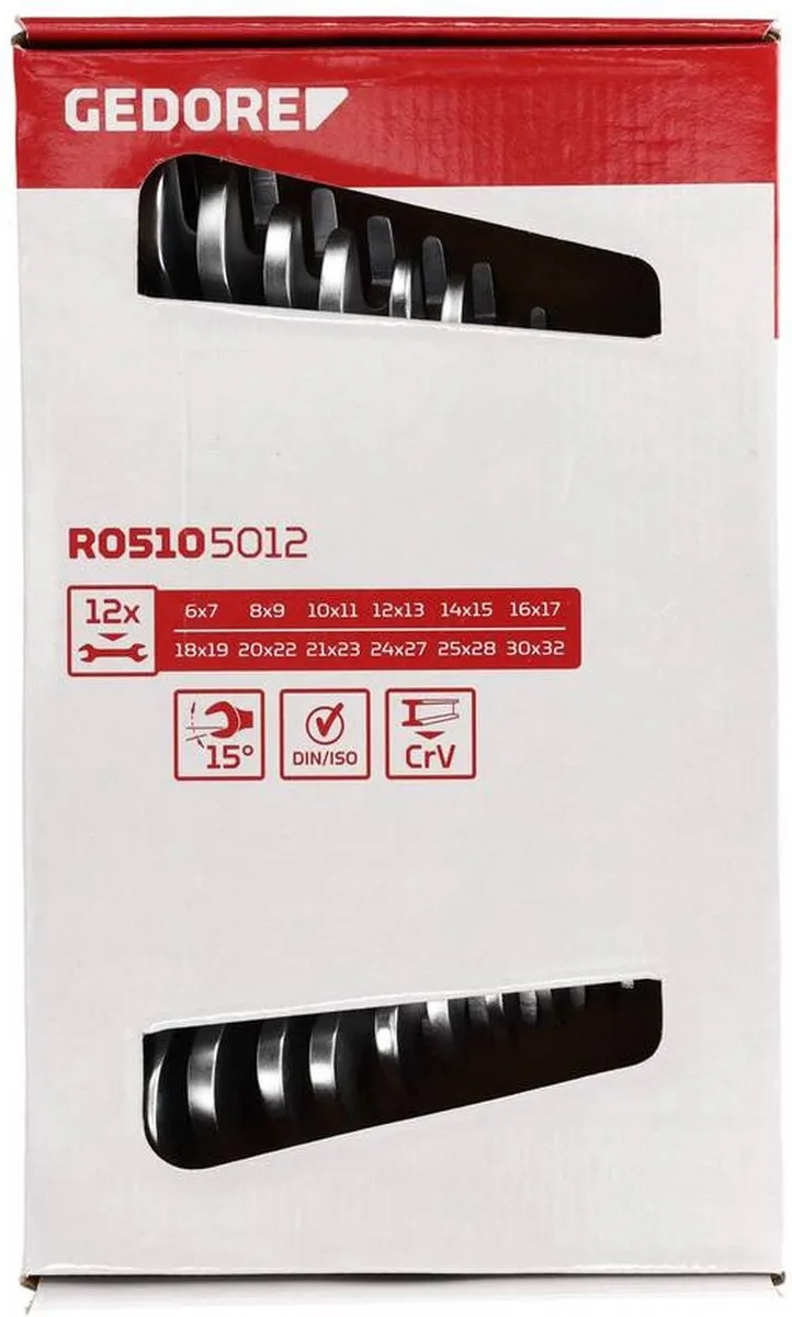 Gedore RED R05105012 Steeksleutelset 12-delig - 6-32mm