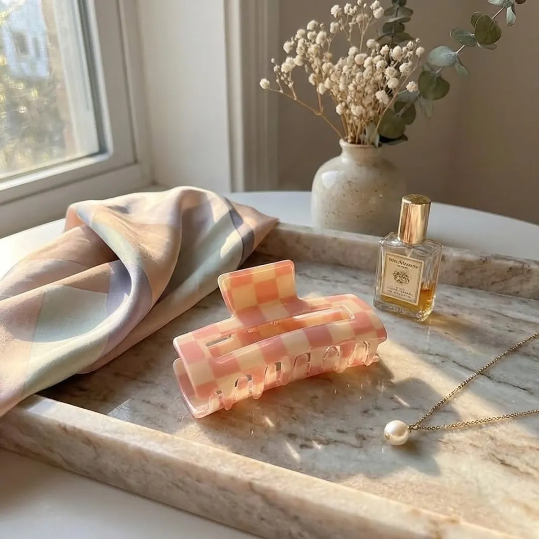 NuveX Roze Ruiten Haarclip - Kunststof