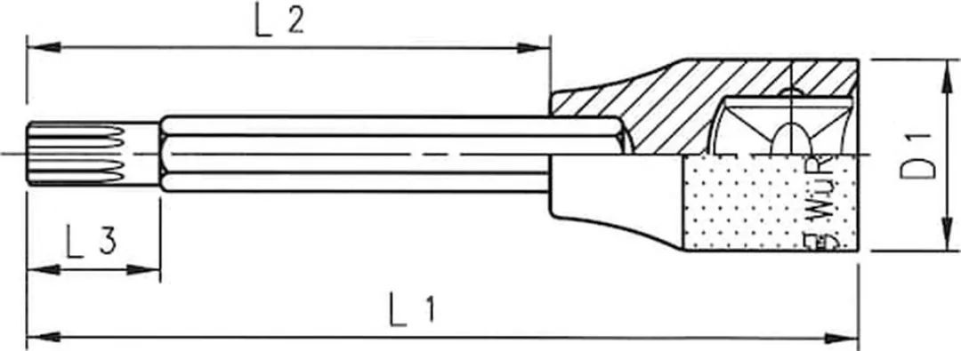 Würth 1/2" TX50 Dopsleutel - Lang - TX-schroeven