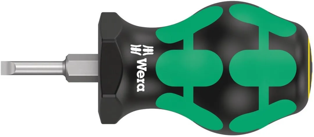 Wera Stubby Carburateurschroevendraaier 3.5x25mm - SL 3.5 - Groen/Zwart