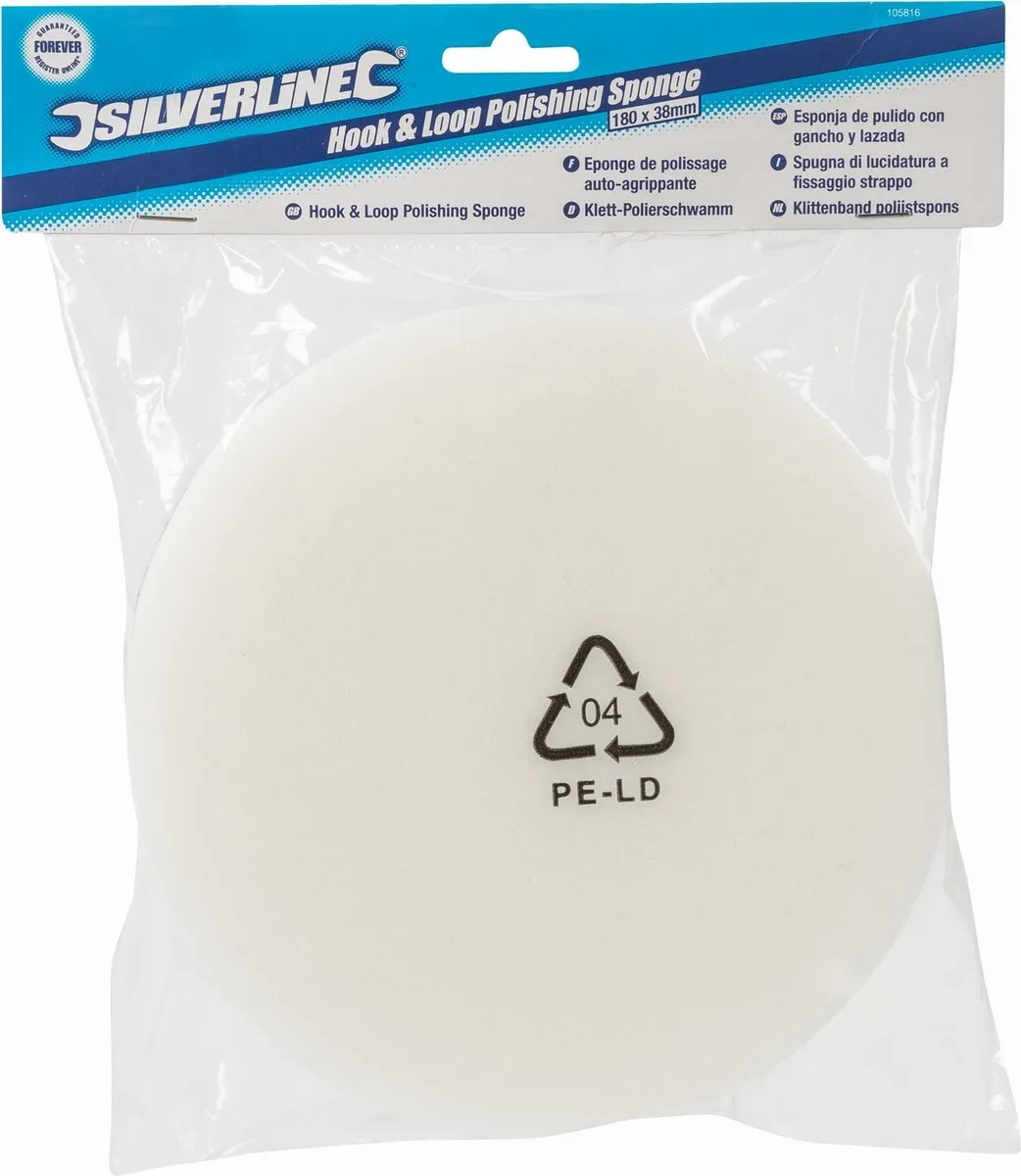 Silverline Polijstkop Klittenband Ø180mm - 1 Stuk