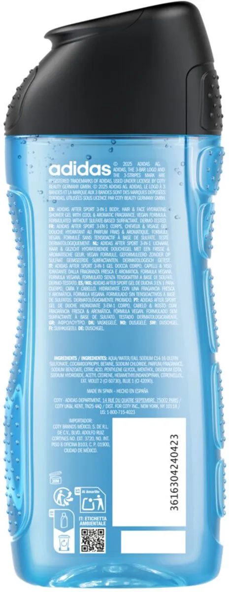 adidas After Sport Douchegel 250ml - 3 Stuks