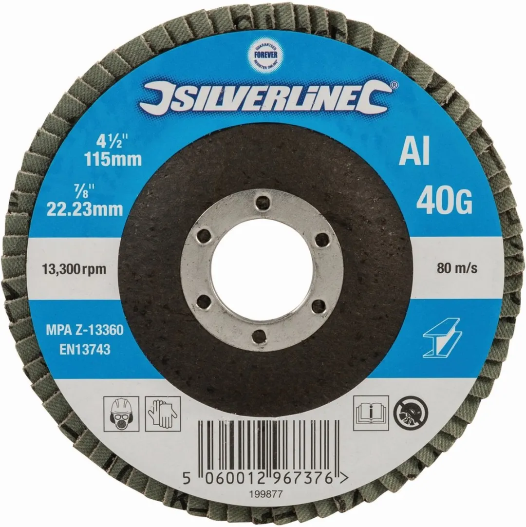 Silverline Lamellenschijf Aluminiumoxide Ø115mm - Korrel 60