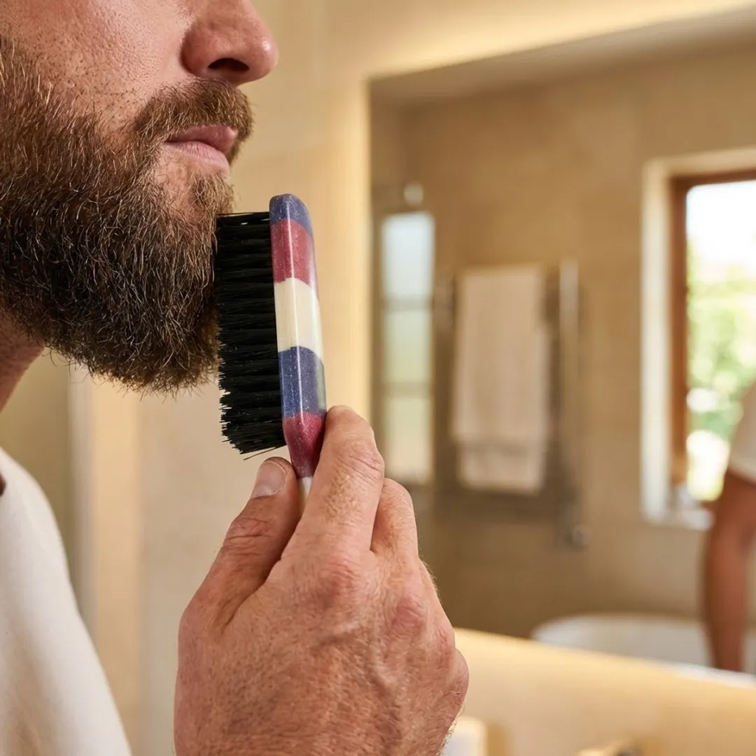 NUVEX Meerkleurige Baardborstel - Nylon - Rood/Wit/Blauw/Zwart