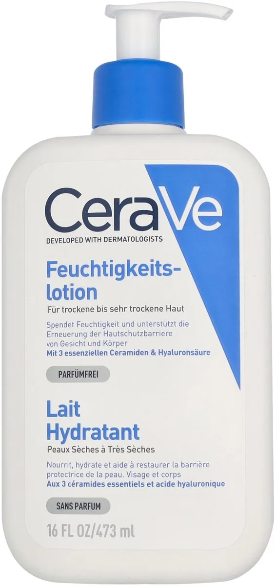 CeraVe Hydraterende melk - voor de droge tot zeer droge huid - met 3 essentiële ceramiden en hyaluronzuur - 473ml