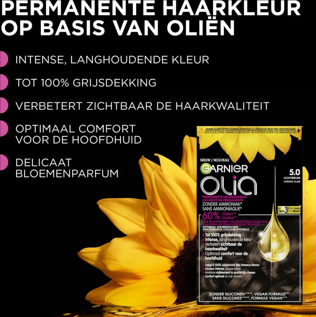 Garnier Olia Diamant Zwart Haarkleuring 986ml - Permanent