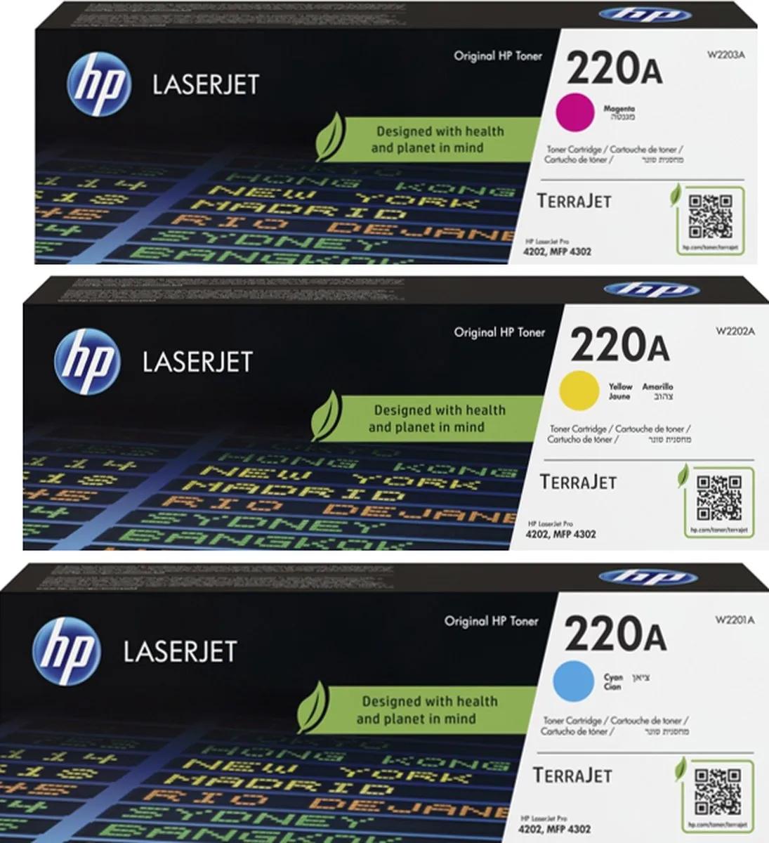 HP 220A Tonercartridge Rainbowkit CMY
