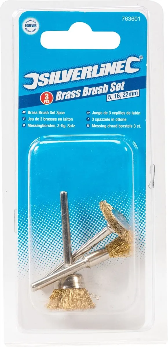 Silverline Draadborstelset 3-delig 5/15/20mm - Messing