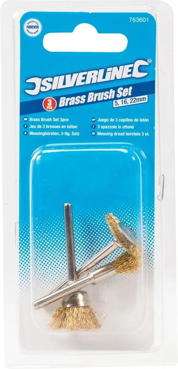 Silverline Draadborstelset 3-delig 5/15/20mm - Messing