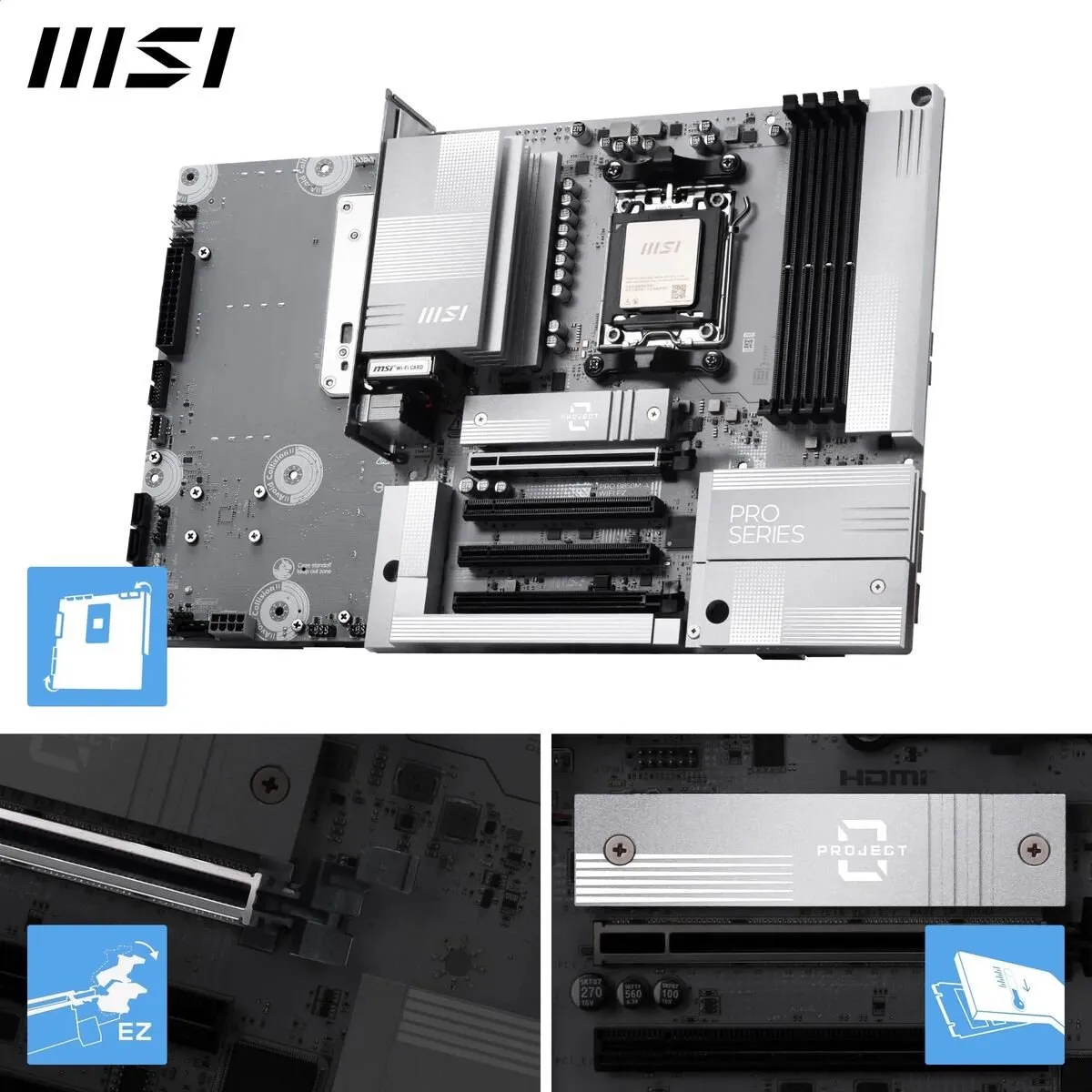 MSI PRO B850M-A WIFI PZ AM5 Micro-ATX Moederbord