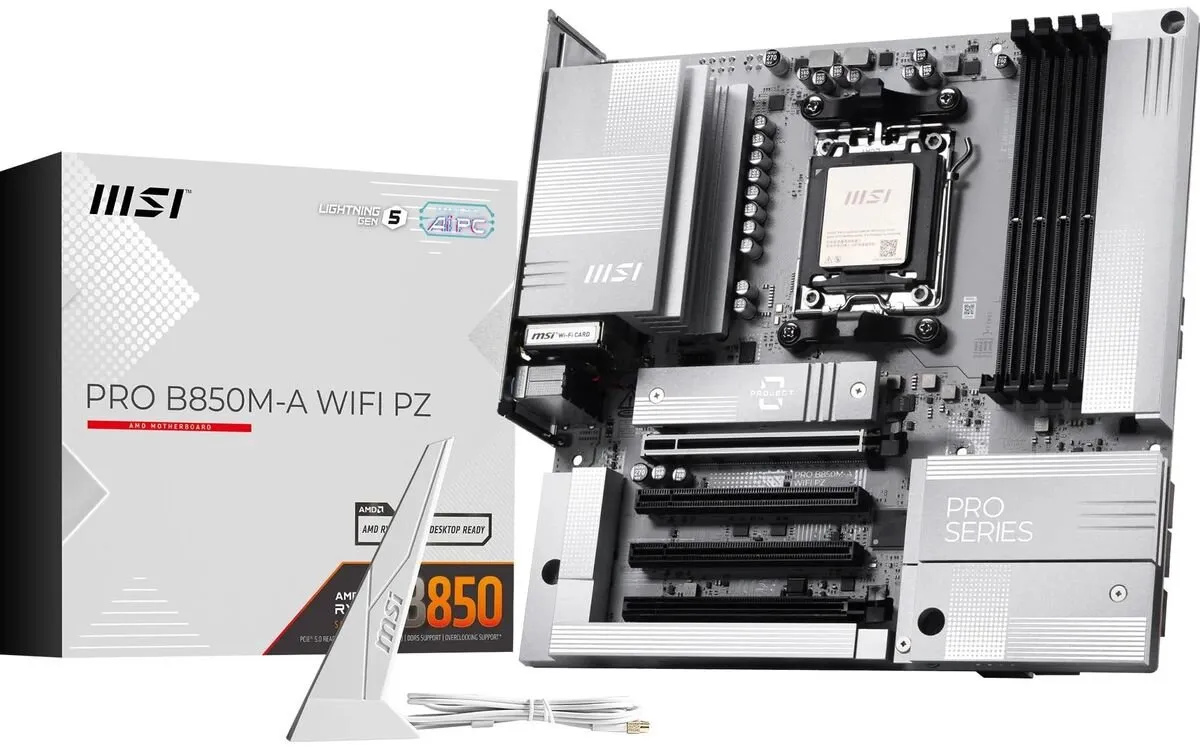 MSI PRO B850M-A WIFI PZ AM5 Micro-ATX Moederbord