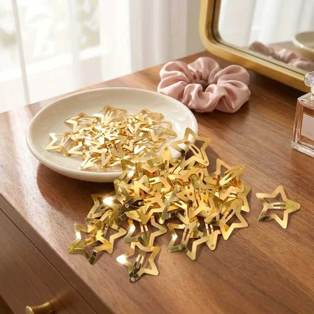 NuveX Goudkleurige Ster Haarclips 30 Stuks - Metaal