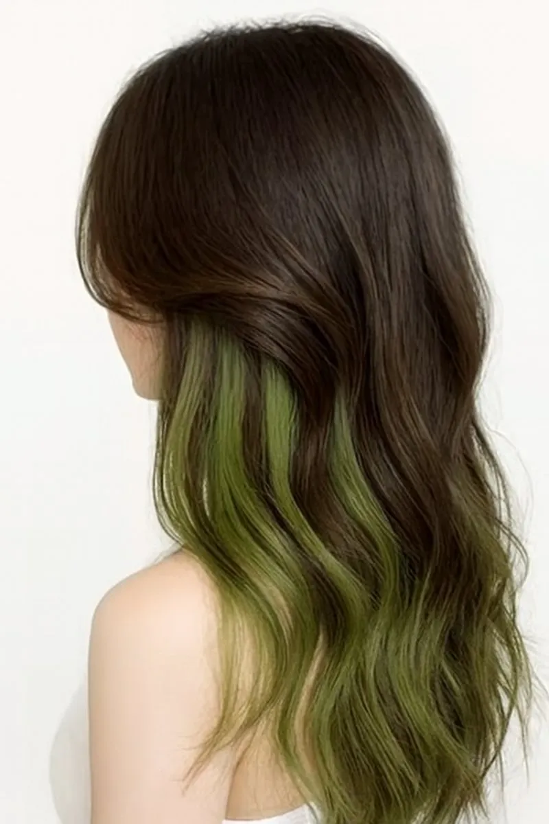 NuveX Haar Extensie Clip - Groen Ombre - 1 Stuk