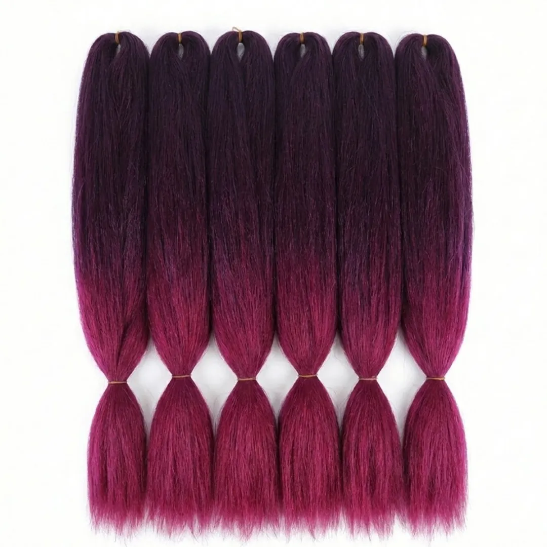 NUVEX Bordeaux Ombre Vlecht Haar Extensies 6 Stuks