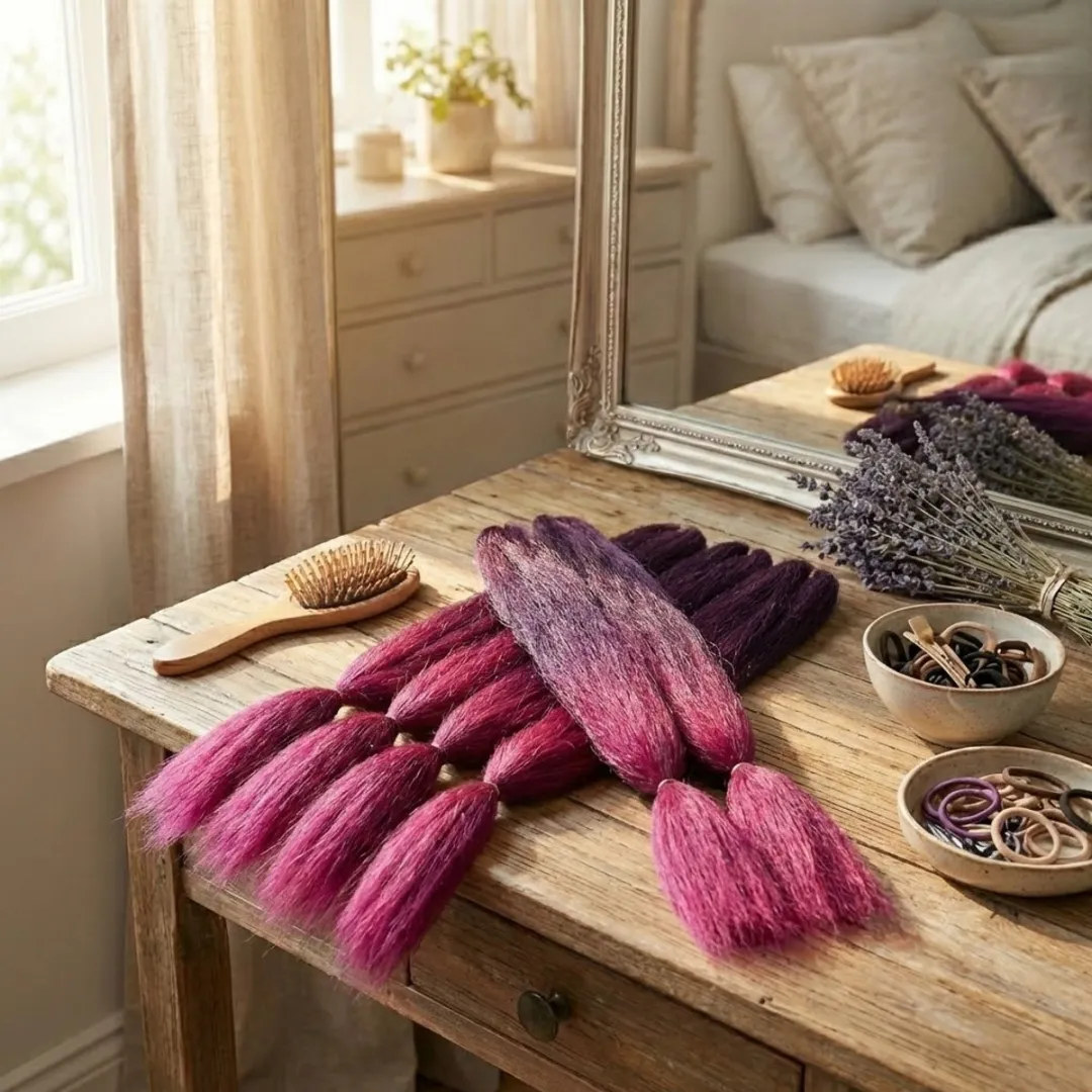 NUVEX Bordeaux Ombre Vlecht Haar Extensies 6 Stuks