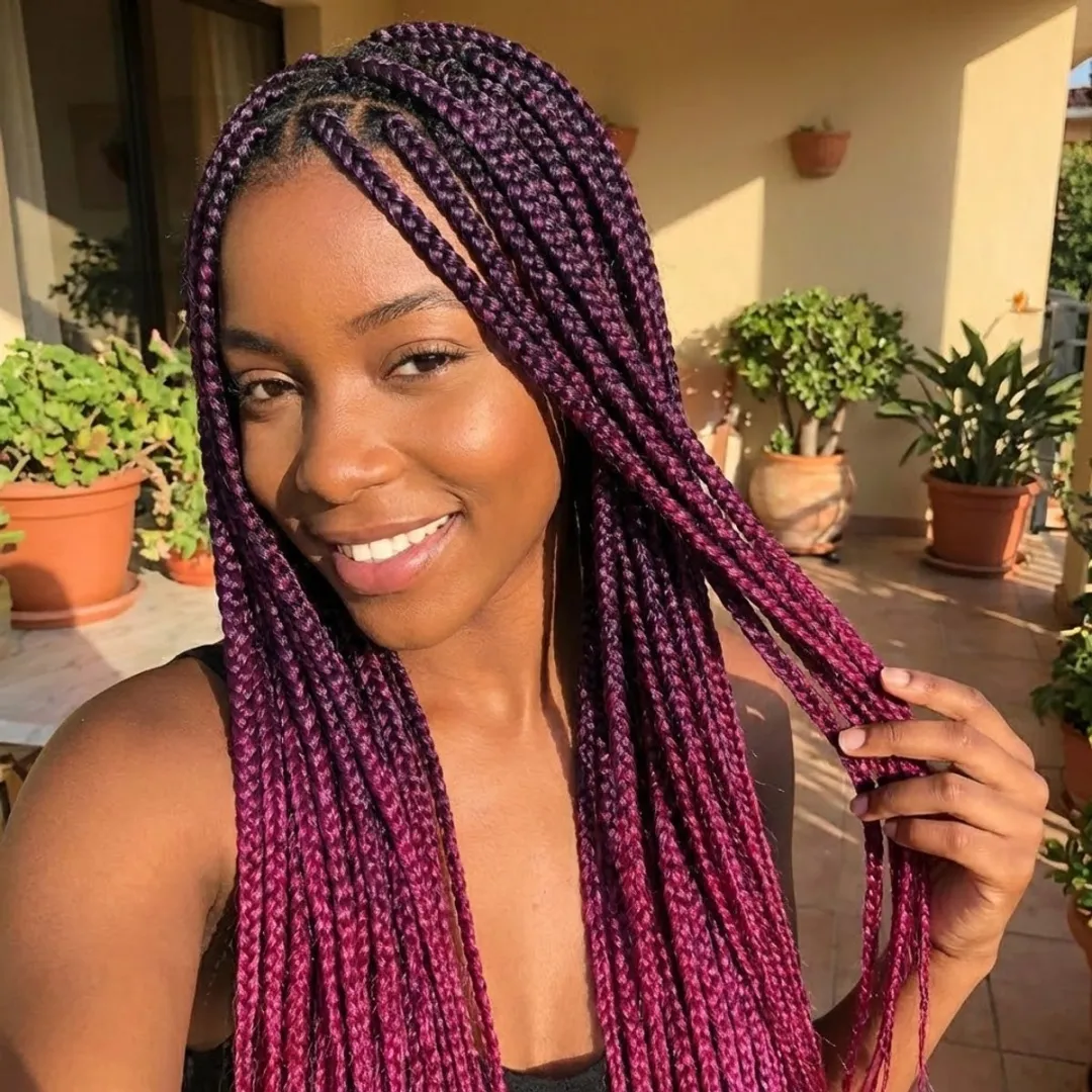 NUVEX Bordeaux Ombre Vlecht Haar Extensies 6 Stuks