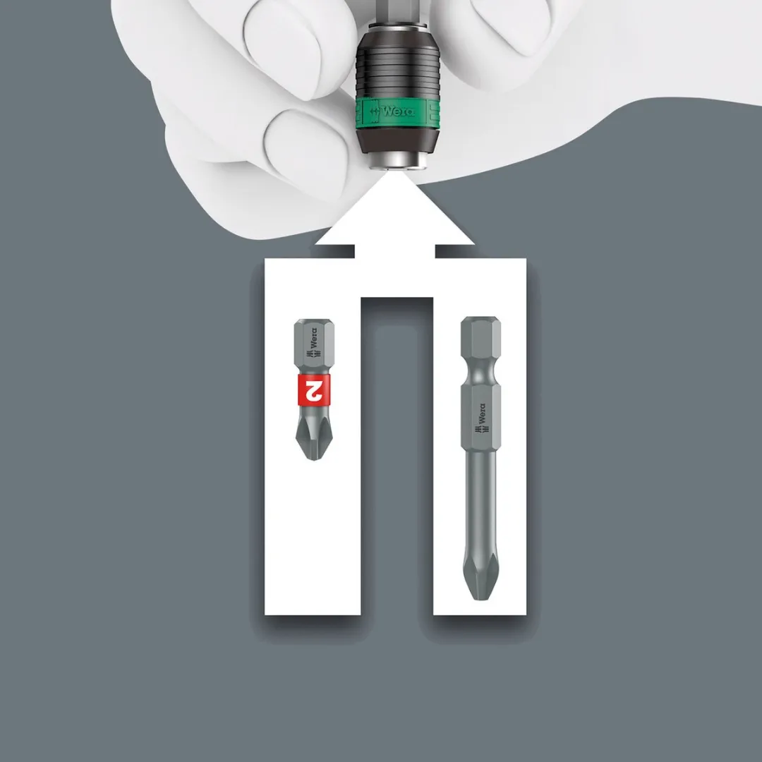 Wera Kraftform Turbo Rapidaptor Handbithouder 1/4" - Groen