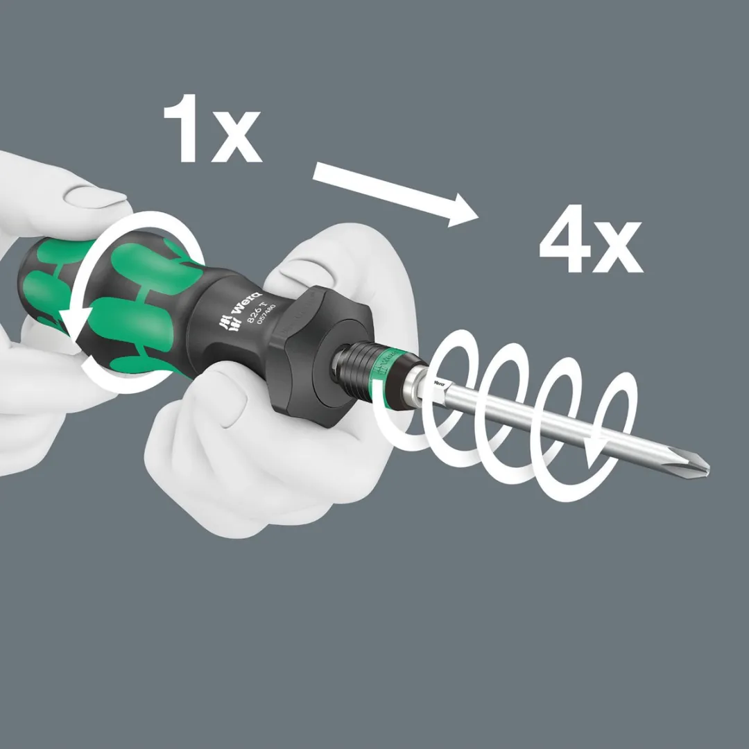 Wera Kraftform Turbo Rapidaptor Handbithouder 1/4" - Groen