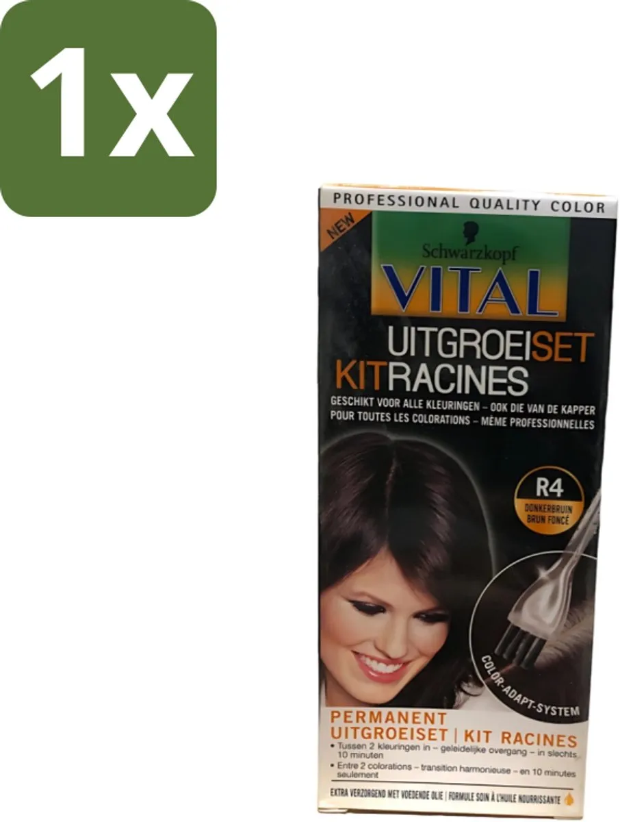 Schwarzkopf Vital Uitgroeiset R4 Donkerbruin 60ml