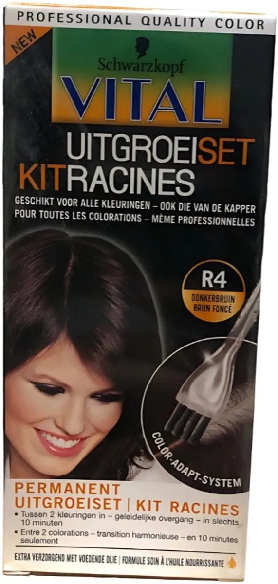 Schwarzkopf Vital Uitgroeiset R4 Donkerbruin 60ml