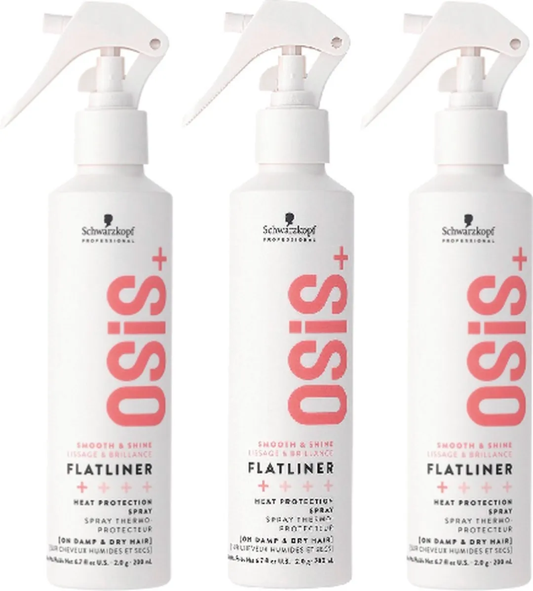 Schwarzkopf Professional OSiS+ Flatliner Shine Hittebescherming 3x200ml