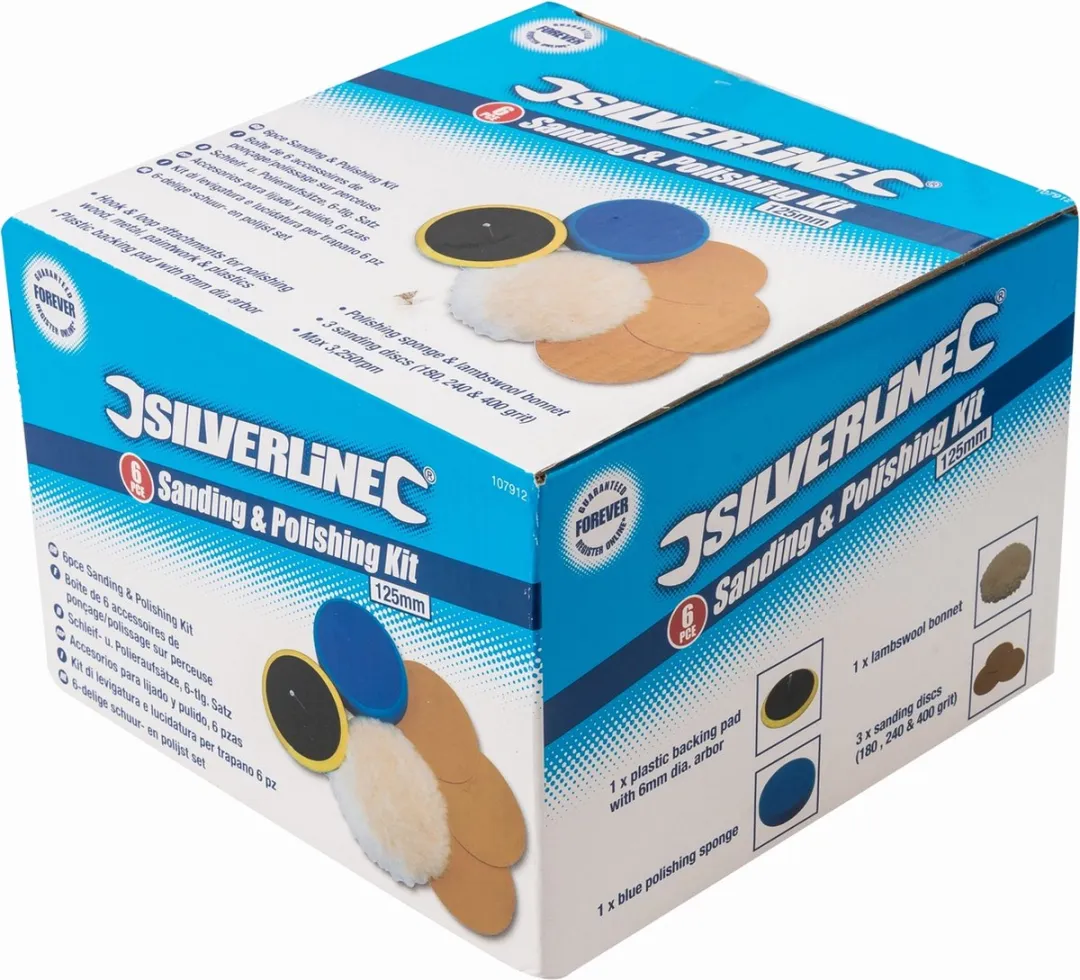 Silverline Schuur- en Polijstset 6-delig 125mm