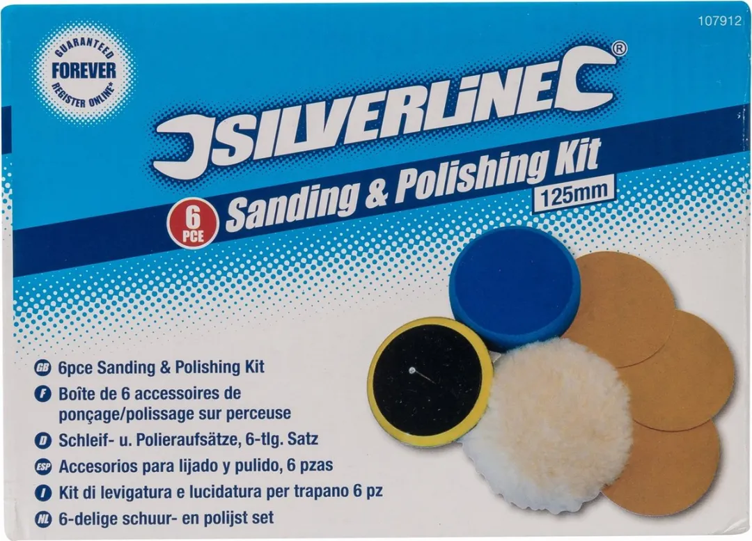 Silverline Schuur- en Polijstset 6-delig 125mm