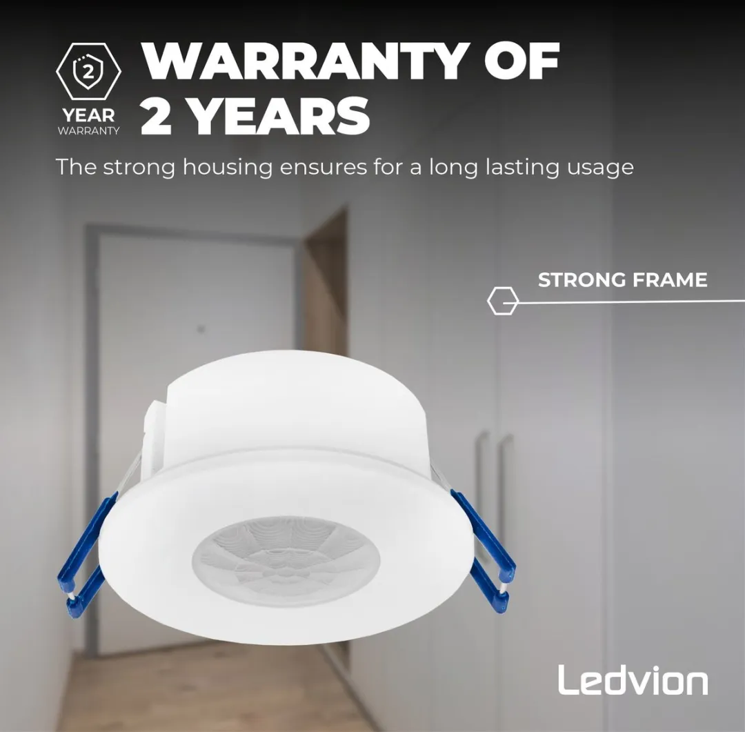 Ledvion Bewegingsmelder Inbouw Wit - IP65 360° 8m