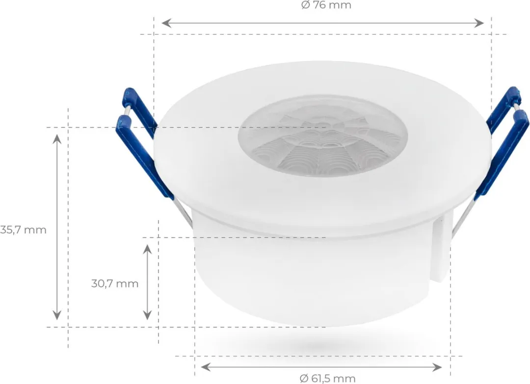 Ledvion Bewegingsmelder Inbouw Wit - IP65 360° 8m