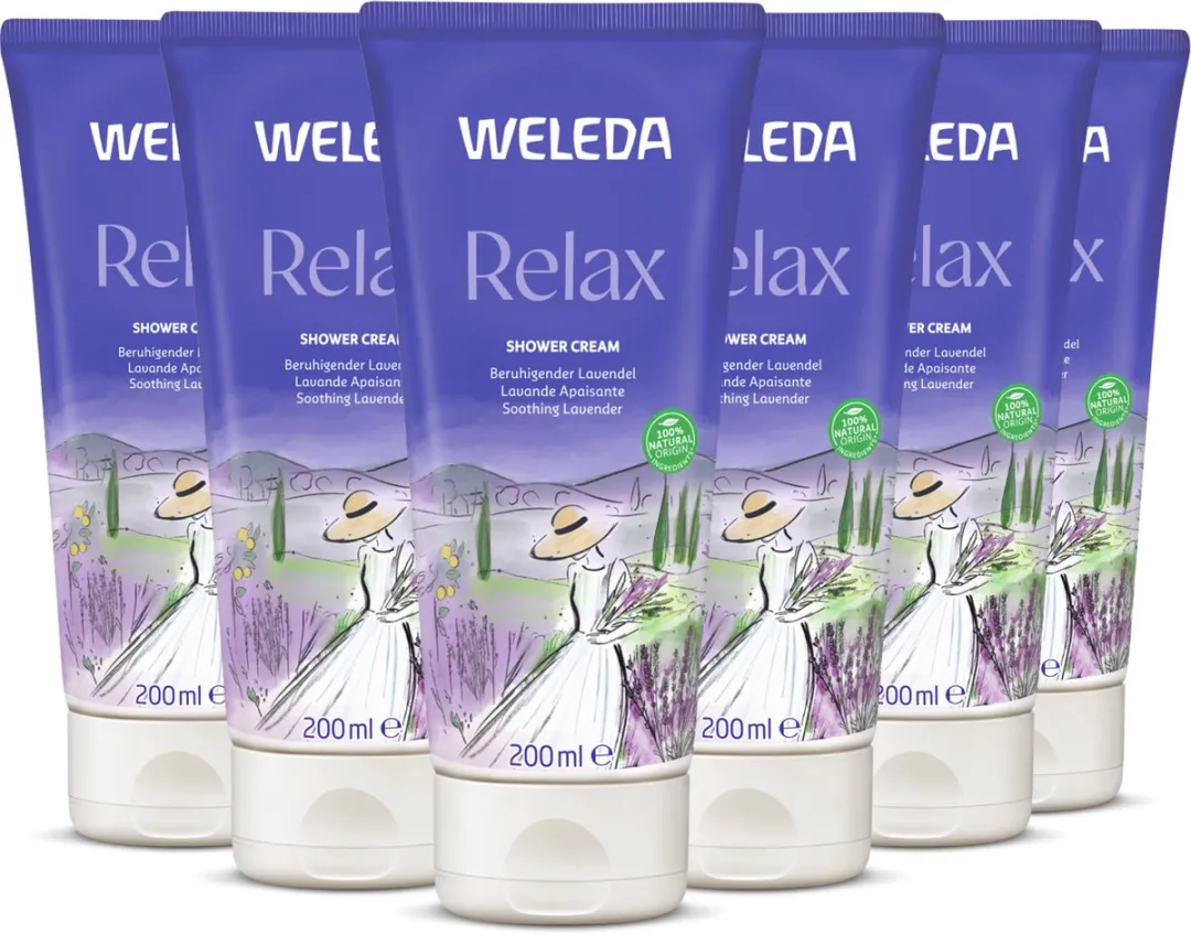 Weleda Relax Douchecrème Lavendel Bergamot Vetiver 6x200ml