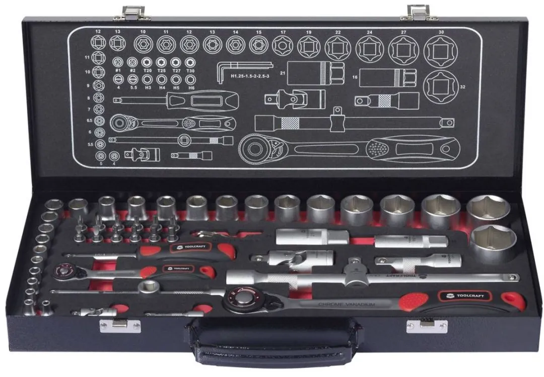 TOOLCRAFT TO-9626409 Omschakelratelset 1/4" 1/2" - 44,5 cm