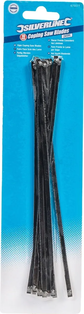 Silverline Figuurzaagbladen - 170 mm - 14 TPI - 10 stuks - Extreem dun en fijn
