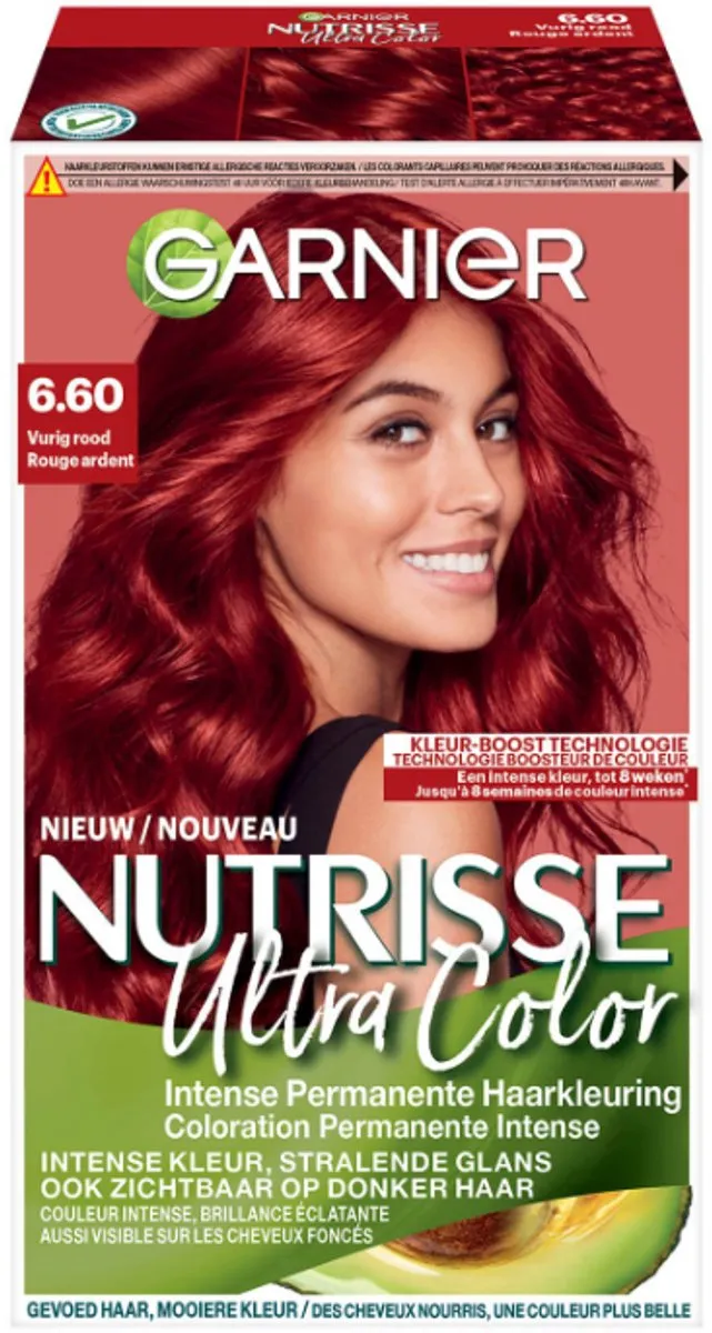 Garnier Nutrisse Ultra Color 6.60 Haarverf - Vurig Rood 824ml