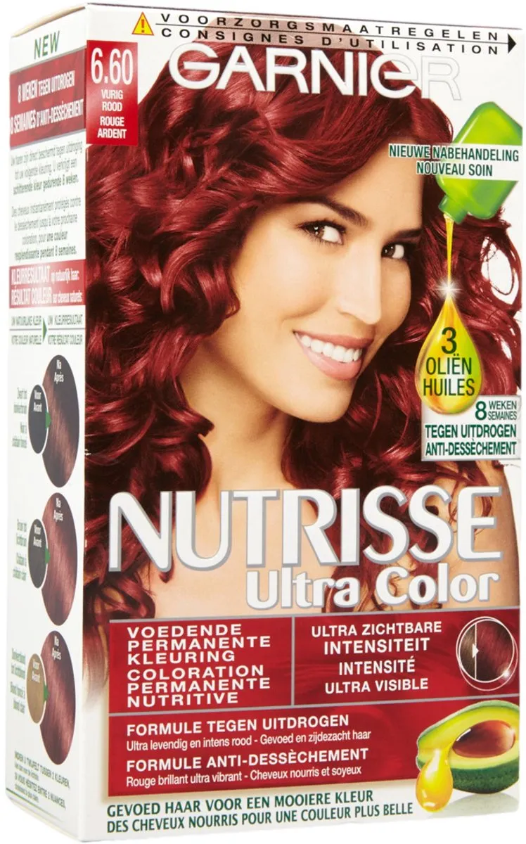 Garnier Nutrisse Ultra Color 6.60 Haarverf - Vurig Rood 824ml
