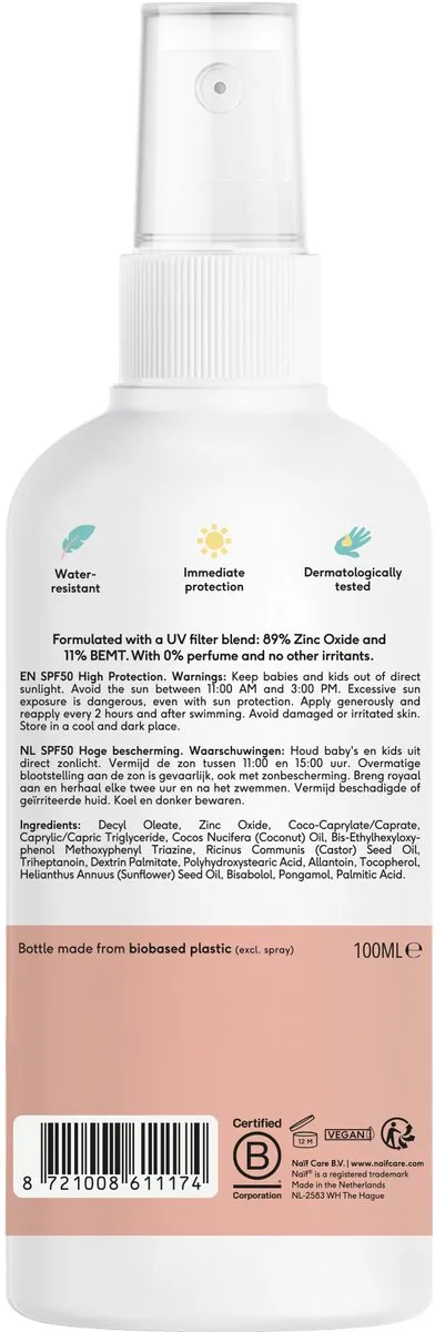 Naïf Zonnebrandspray SPF50 Minerale Filter 100ml