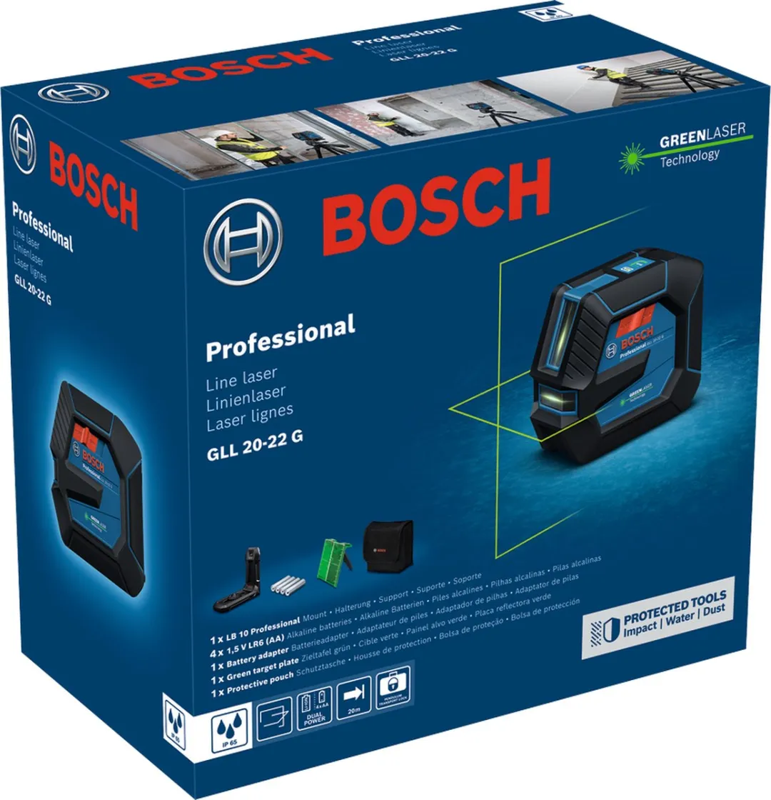 Bosch Professional GLL 20-22 G Lijnlaser - 4x AA